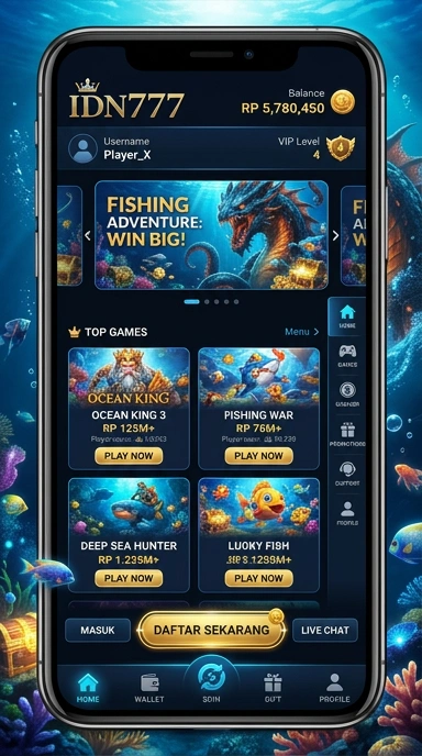 Pratinjau antarmuka idn777 — aplikasi APK resmi Android v1.4.5